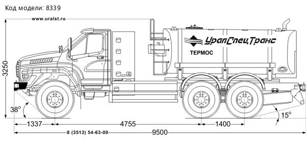 Автоцистерна АЦПТ-10НО УСТ 5453 Урал NEXT 4320-16А36 насос, обогрев