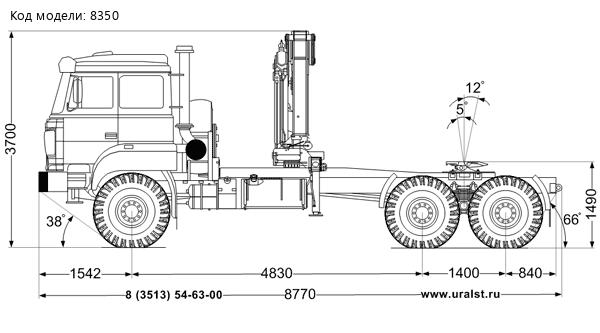 Седельный тягач с КМУ ИМ-150 УСТ 5453 Урал 4320-4971-82, сп.м