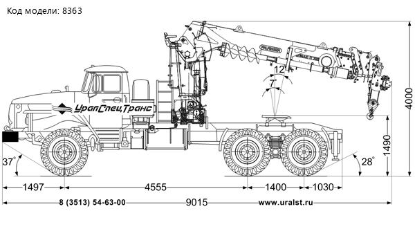  Седельный тягач с КМУ ИТ-200 (тросовый, люлька, бур) УСТ 5453 Урал 4320-60Е5