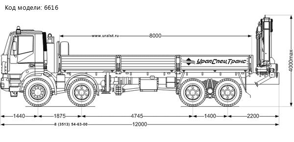 Бортовой IVECO-AMT 8х8 с КМУ Palfinger PK-32080 УСТ-5453