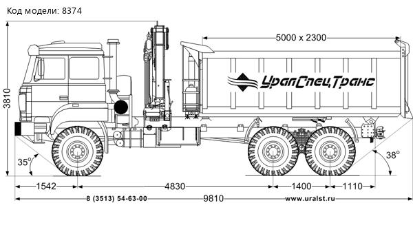  Самосвал 10-16 с КМУ ИМ-95 УСТ 5453 Урал 4320-4971-82