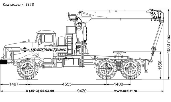 Седельный тягач с КМУ KS-2056 УСТ 5453 Урал 4320-1951-72