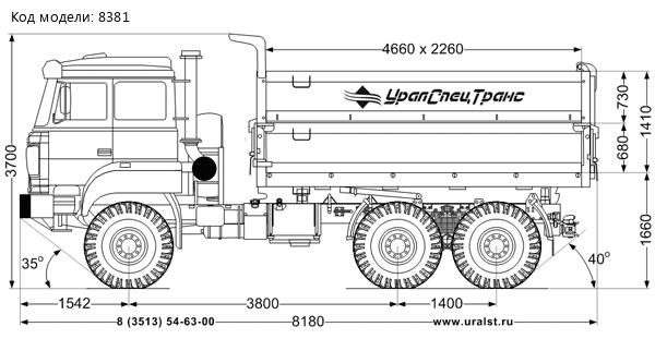 Самосвал АС 10-15 трехстор. УСТ 5453 Урал сельхозник 5557-4512-80 