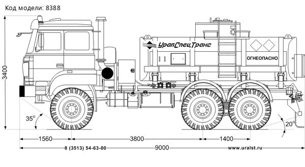 Автотопливозаправщик АТЗ-10Б УСТ 5453 Урал 5557-4551-80 сп.м.