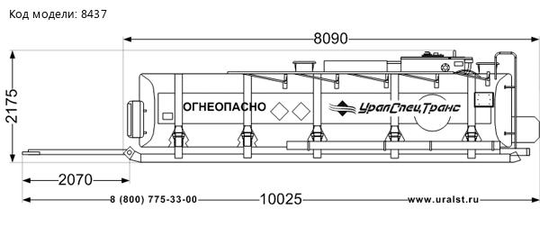 Контейнер-цистерна КЦ-20У на санях