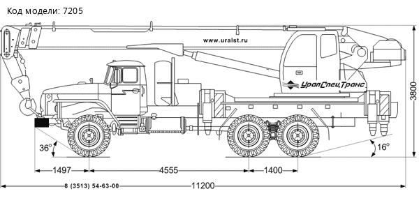 Автокран Челябинец КС 45721 на базе шасси Урал 4320-72