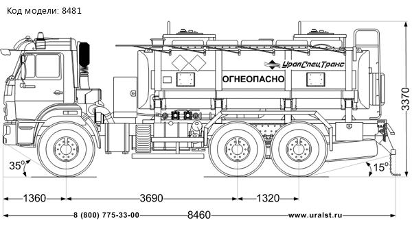 Автотопливозаправщик АТЗ-11-2 УСТ 5453 Камаз 43118-50 два УВТ-25 доработка под ДОПОГ