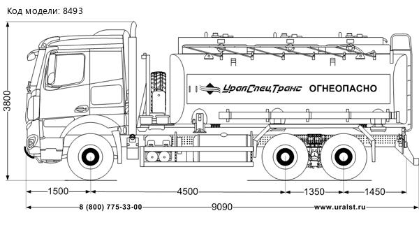 Автотопливозаправщик АТЗ 18-3 Mercedes-Benz Arocs 3345 (6х4) 