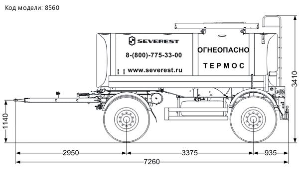 Прицеп-цистерна нефтевоз ПЦН 10Т-21ПТ УСТ 9465