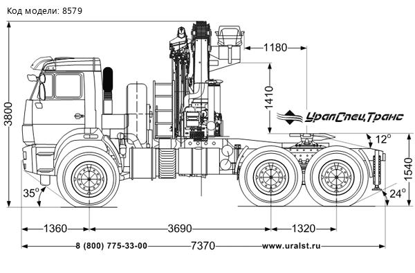 Седельный тягач с КМУ ИМ-320-04 УСТ 5453 Камаз 43118-50