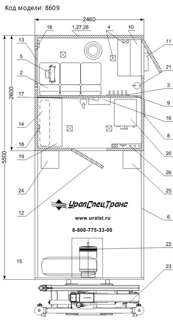 Планировка АРОК УРАЛ 4320-72Е5Г38 с КМУ ИМ-50