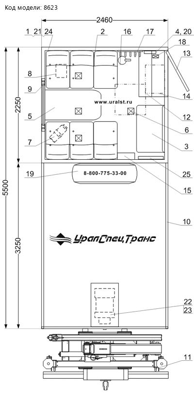 ГПА 6+2 откр. с КМУ ИМ-95 УСТ 5453 Урал NEXT 4320-6951-72