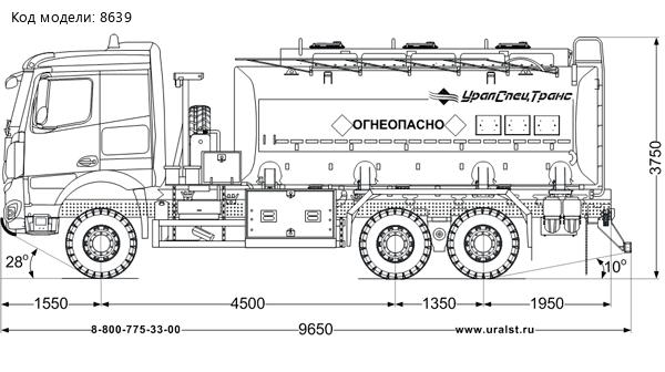 Автотопливозаправщик АТЗ 21-3 Mercedes-Benz Arocs 3348А (6х6)