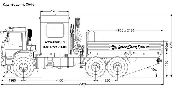 Грузопассажирский автомобиль (ГПА) УСТ 5453AB-19 на шасси Камаз 43118-50