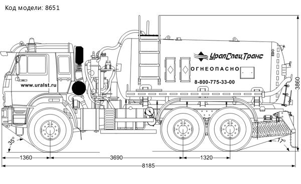 Нефтепромысловая автоцистерна АКН-10 ВК УСТ 5453A3-60