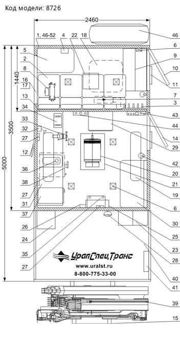 ПЛАНИРОВКА АРОК УРАЛ 4320-80Е5 С КМУ ИМ-95