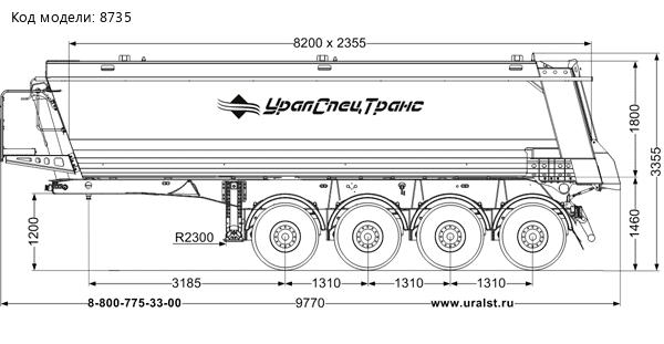 Полуприцеп самосвал ППС 34-42ЛЛ BPW SEVEREST высота ССУ 1200 мм
