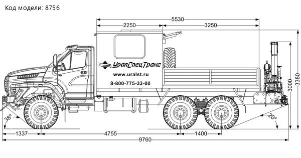 ГПА 6+2 откр. с КМУ ИМ-100 УСТ 5453 Урал NEXT 4320-6952-72T5U38