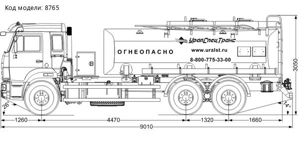 Автоцистерна для ГСМ АЦ-15-2 УСТ 5453 Камаз 65115-50 доработка под ДОПОГ