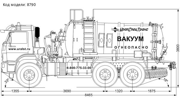 Автоцистерна вакуумная коммунальная МВ-9+1-ОД ВК-6М бак для воды УСТ 5453A3-60 Камаз 43118-50