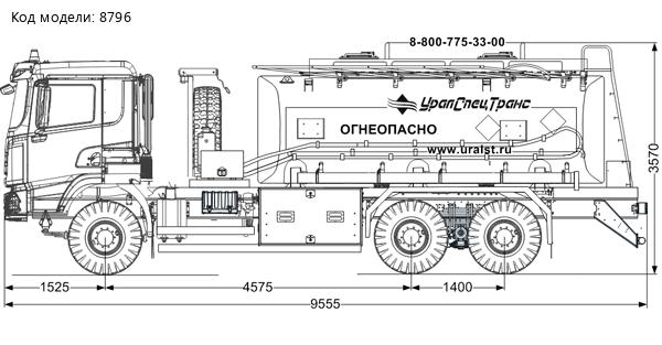  АТЗ-17-2 два отсека, УВТ-40, УСТ 5453, SHACMAN (ШАКМАН) SX32586V385 6х6, 315/80R22.5, КБ 4575 мм.