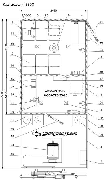 ПЛАНИРОВКА АРОК УРАЛ NEXT 4320-72Е5Г38 С КМУ ИМ-20