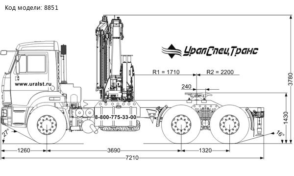 Седельный тягач с КМУ ИМ-180 УСТ 5453 Камаз 65115-48(А5)