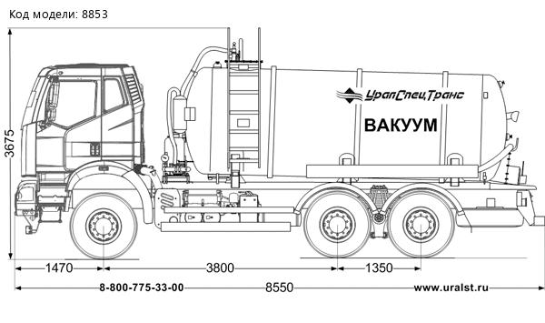 Вакуумная машина МВ-11 КО УСТ 5453 FAW 3250 6Х4, КБ 3800