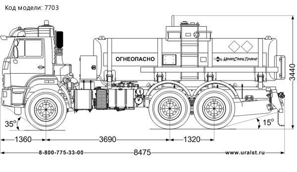 Автотопливозаправщик АТЗ-12Б УСТ 5453 Камаз 43118-50 доработка под ДОПОГ, УВЭОС