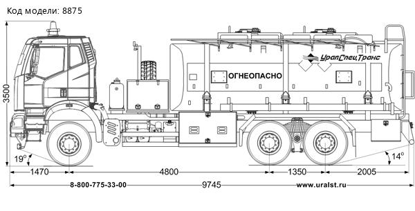 Автотопливозаправщик АТЗ 18-2 УСТ 5453 FAW 3250 (6х4) КБ 4800 ДОПОГ на лентах