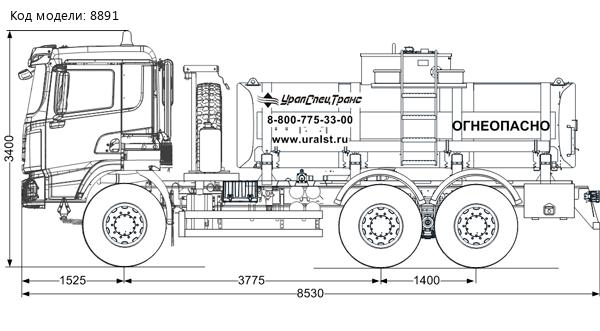 Автотопливозаправщик АТЗ-11 на шасси SHACMAN SX32586V385