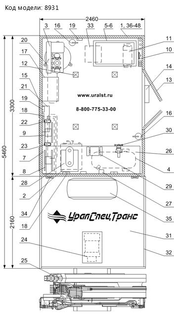 ПЛАНИРОВКА ПАРМ УРАЛ NEXT 4320-72Е5 С КМУ ИМ-95