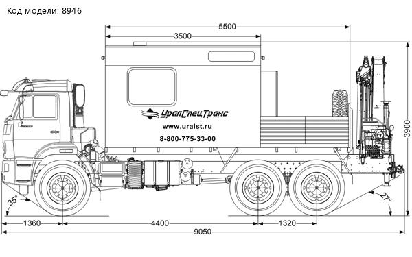 Автофургон АРОК с КМУ Palfinger PК 13.501 SLD1 УСТ 5453 Камаз 43118