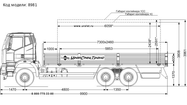 Бортовой контейнеровоз FAW 3250 (6Х6)