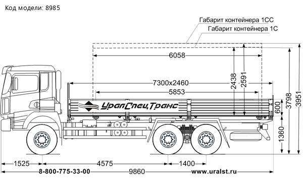 Бортовой контейнеровоз SHACMAN SX32586V384