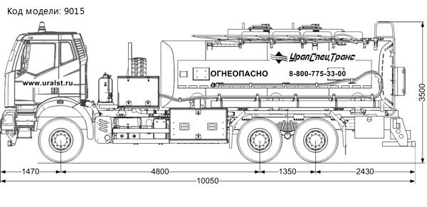 Автотопливозаправщик АТЗ 18-2 УСТ 5453 FAW 3250 (6х6) КБ 4800 ДОПОГ 