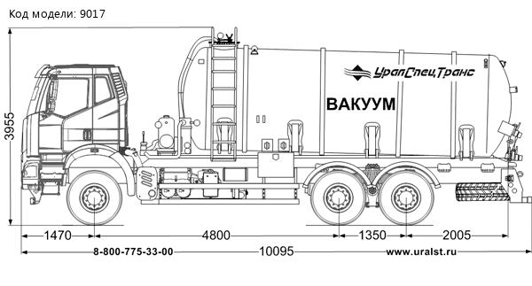 Вакуумная машина МВ-19 КО УСТ 5453 FAW 3250 6Х6, КБ 4800