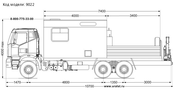 ПАРМ с КМУ ИМ-55 УСТ 5453 FAW 6х6, 4800