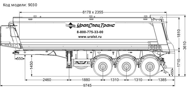Полуприцеп самосвал ППС 34-32Л BPW SEVEREST высота ССУ 1450 мм
