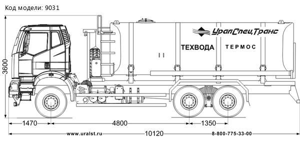  АЦВ-19ТНО, УСТ 5453 FAW 3250 (6х6), КБ 4800