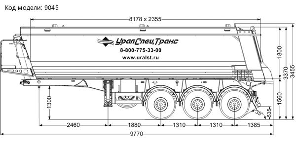 Полуприцеп самосвал ППС 34-32Л BPW SEVEREST высота ССУ 1300 мм оси 12 тн