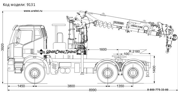 Седельный тягач УСТ 5453 FAW 3250 (6х4) с КМУ ИТ 200 (люлька,бур)