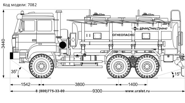 Автотопливозаправщик АТЗ-11-2 УСТ 5453 Урал 5557-4551-82 сп.м.