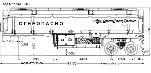 Полуприцеп-цистерна ППЦ 30П-24Д-3 УСТ 9465 рамная ССУ 1450