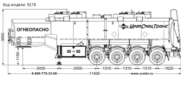 Полуприцеп-цистерна ППЦ 32К-42ЛЛ-4Р SEVEREST высота ССУ 1150 мм, рекуперация, дисковые тормоза