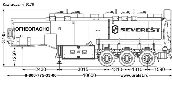 Полуприцеп-цистерна ППЦ 30К-32Л-5Р SEVEREST высота ССУ 1250 мм, дисковые тормоза, рекуперация