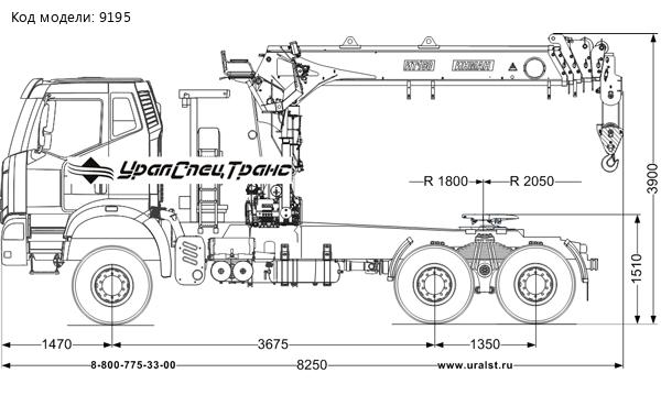 Седельный тягач УСТ 5453 FAW 3250 (6Х6), КБ 3675, с КМУ ИТ 150 