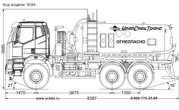 Автоцистерна нефтепромысловая АКН-10 КО 505 УСТ 5453 FAW 3250 6Х6, КБ 3675 ДОПОГ