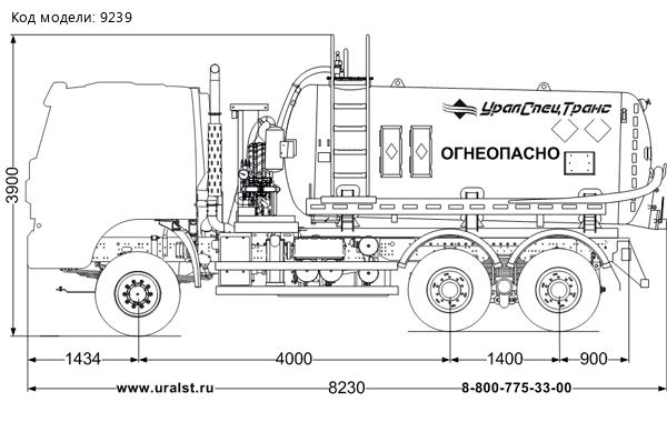 Автоцистерна вакуумная АКН-10 КО 505 УСТ 5453 АМТ N.V. 632910 (6х6) ДОПОГ