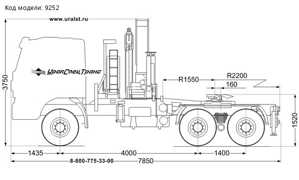 Седельный тягач УСТ 5453 АМТ N.V.632910 (6х6) с КМУ ИМ-320